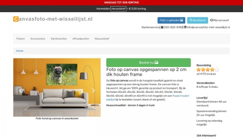 Reviews over Canvasfoto met wissellijst